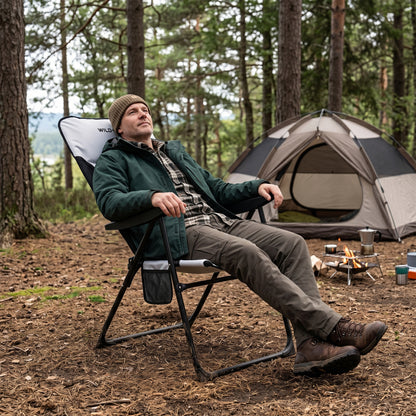 2er Set Campingstuhl Faltbar 7 Positionen Verstellbarer 150kg Belastbar | Aluminiumrahmen, 600D Polyester| Hohe Rückenlehne | leicht & tragbar | Für Camping, Strand, Angeln, Garten, Wohnmobil&Balkon