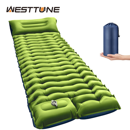 Rapid-Inflate Camping Mattress with Foot Pump – Ultra-Lightweight Interlocking Sleeping Pad for Backpacking & Family Outdoors
