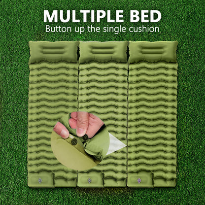 Rapid-Inflate Camping Mattress with Foot Pump – Ultra-Lightweight Interlocking Sleeping Pad for Backpacking & Family Outdoors