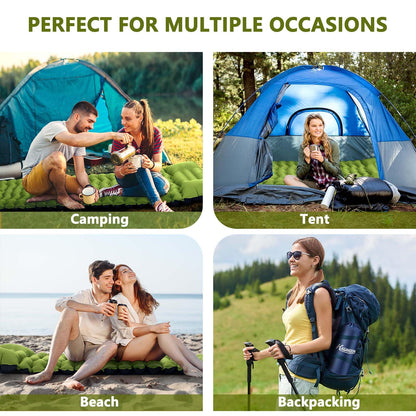 Rapid-Inflate Camping Mattress with Foot Pump – Ultra-Lightweight Interlocking Sleeping Pad for Backpacking & Family Outdoors