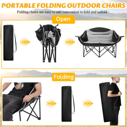 Heavy-Duty Double Camping Loveseat Chair
