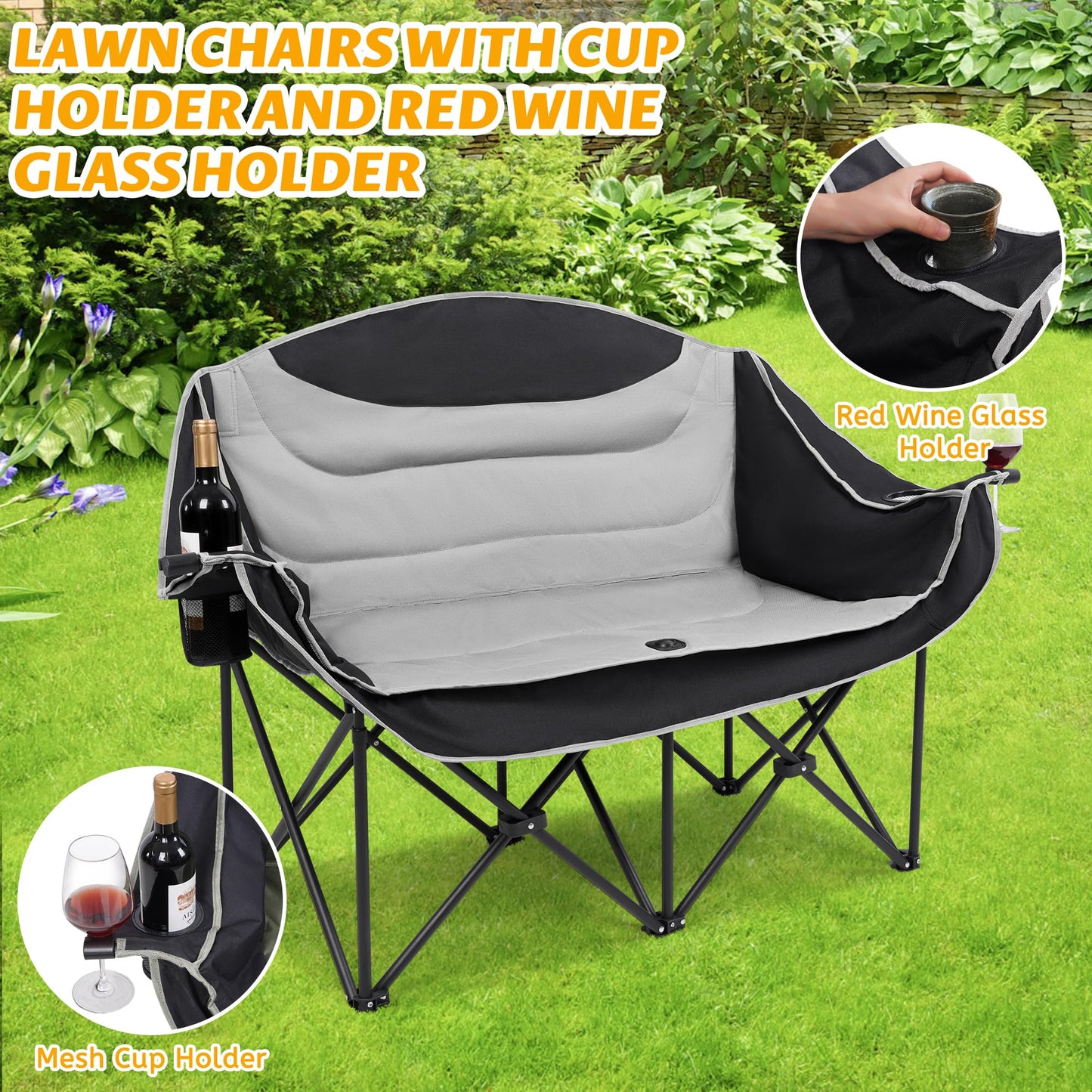 Heavy-Duty Double Camping Loveseat Chair